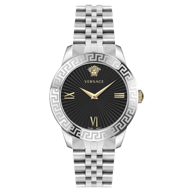 Reloj Versace Greca Mujer Esfera Negra Cuarzo VEVC00419-1