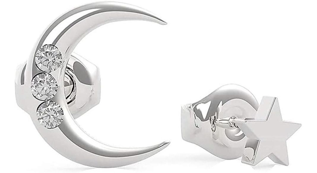 Pendientes De Aro Guess Get Lucky Luna Estrella Boleta-0