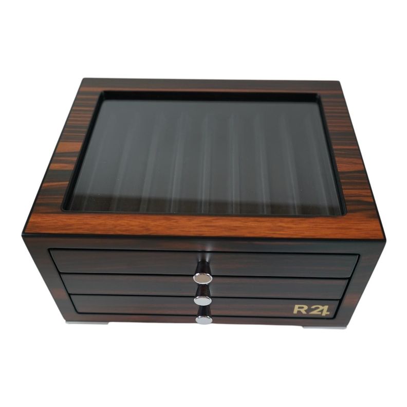 Caja de lujo Madera Ebano para 24 Lapiceras-0