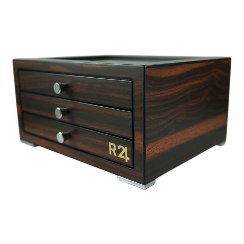 Caja de lujo Madera Ebano para 24 Lapiceras-3