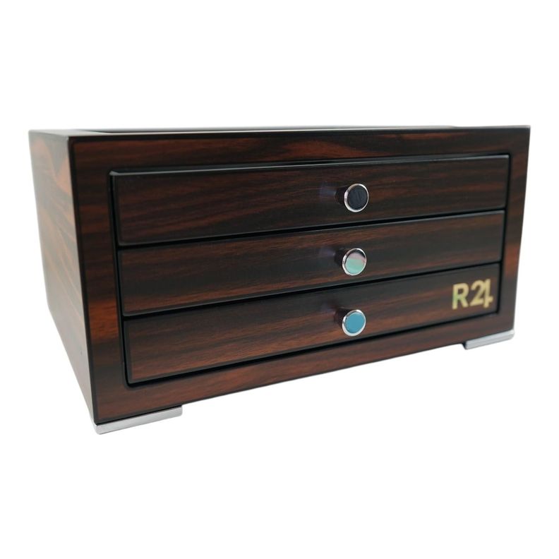 Caja de lujo Madera Ebano para 24 Lapiceras-4