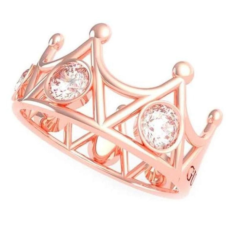 Anillo Guess Queen Of Heart Ubr79008-54 Oro Rosa-0