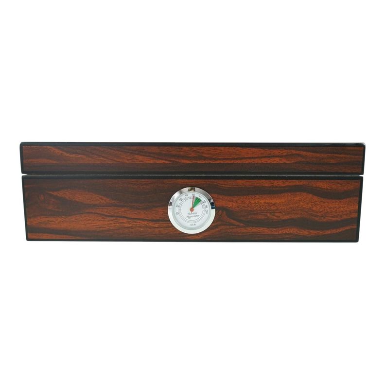 CAJA HUMIDOR DE PUROS MADERA CAOBA + HIGROMETRO Y CENICERO-2