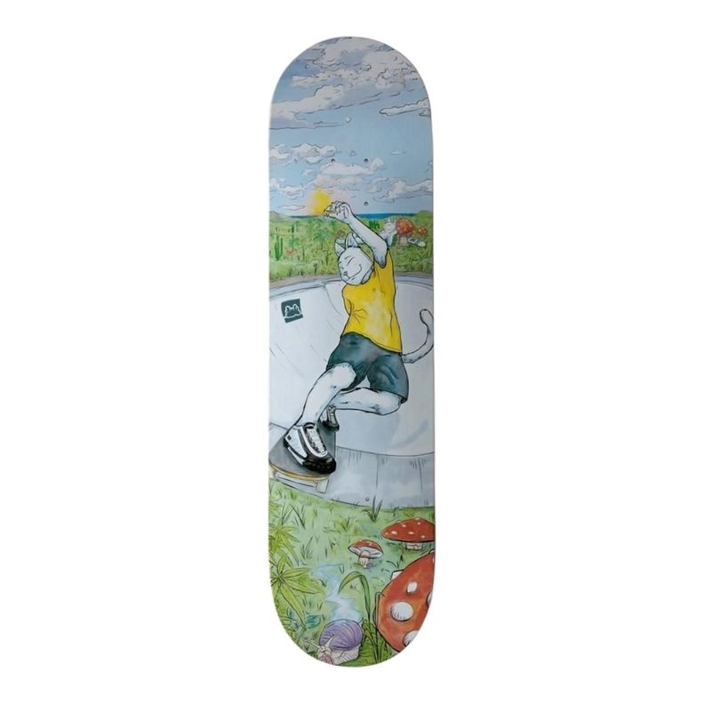 Tabla Skate Patineta Gangsta Cat Session 8.25 Blanco