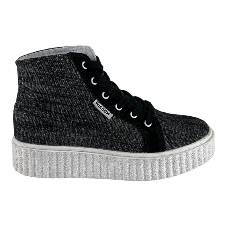 Zapatilla Wisdom Lona Gris Oscuro Tipo Conv-0