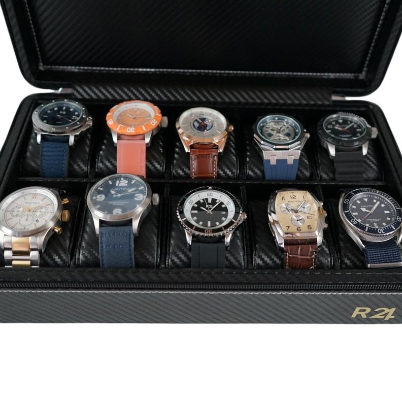 Caja Organizadora Premium para 10 Relojes - Cuero Pu-4