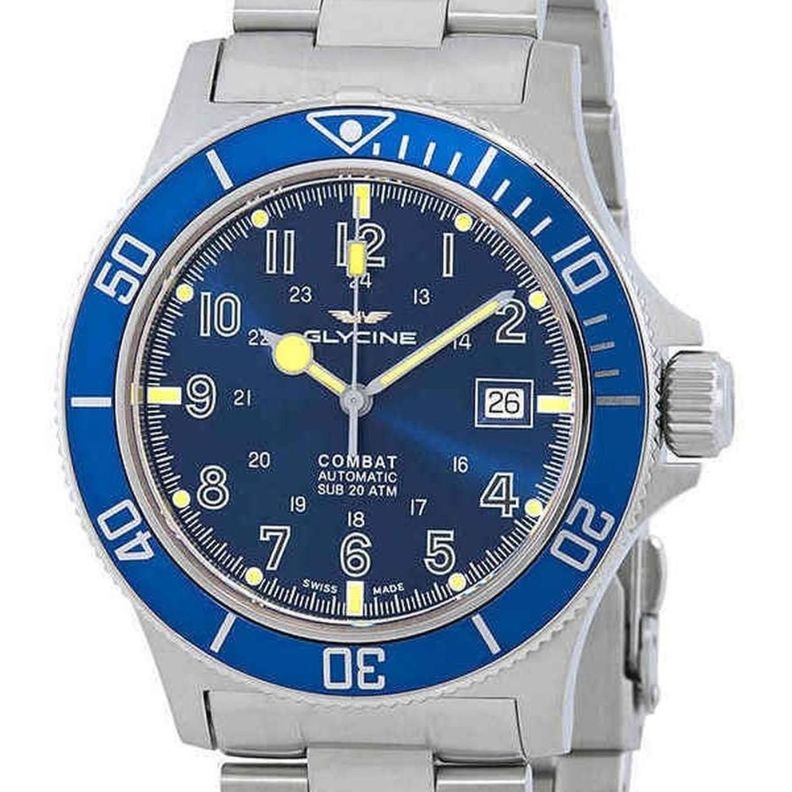 Reloj Glycine Combat Sub Azul Automatico-0