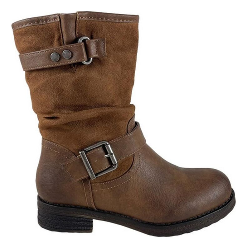Botin Via Uno Mujer Camel Chiporro Cuero Pu-0