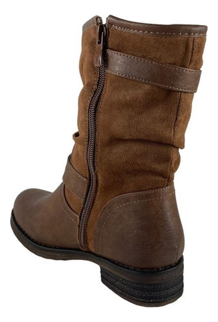 Botin Via Uno Mujer Camel Chiporro Cuero Pu-3