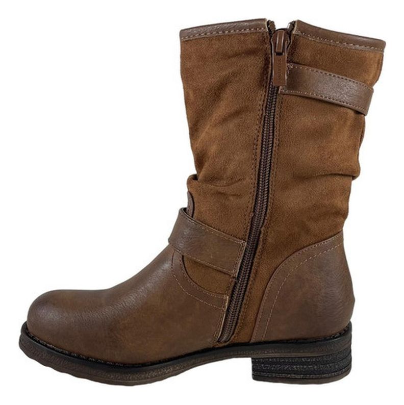 Botin Via Uno Mujer Camel Chiporro Cuero Pu-4