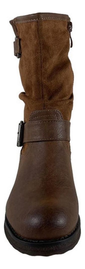 Botin Via Uno Mujer Camel Chiporro Cuero Pu-5