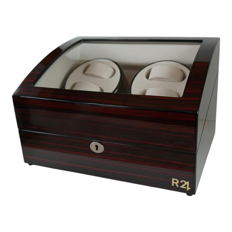 Caja Watch Winder Madera 4 + 5 Relojes Interior Terciopelo-0