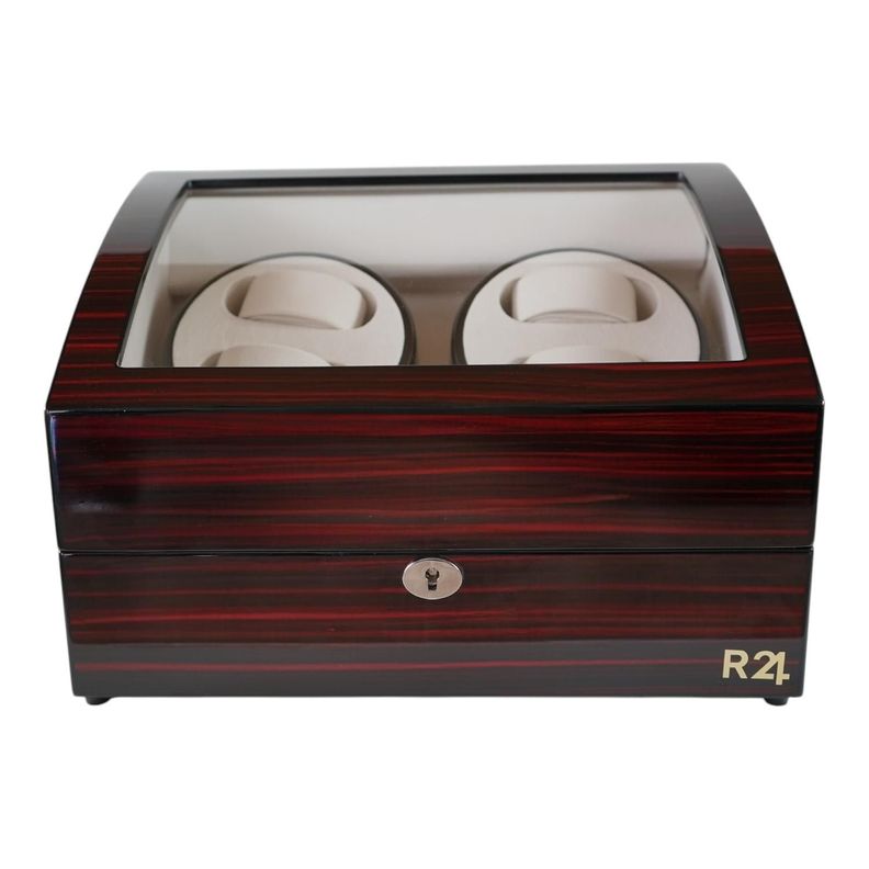 Caja Watch Winder Madera 4 + 5 Relojes Interior Terciopelo-2