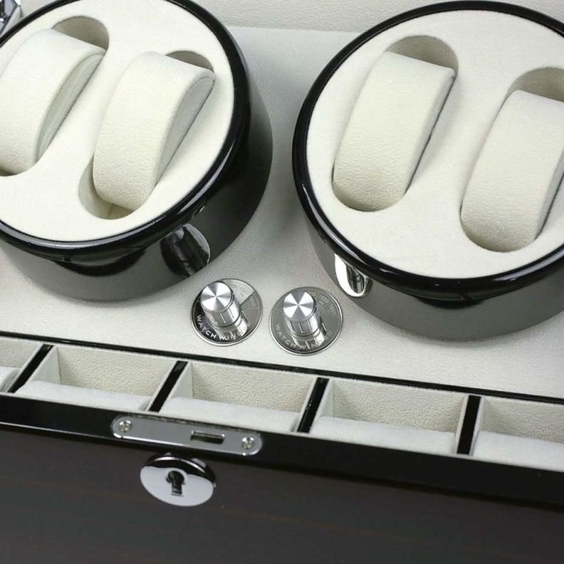 Caja Watch Winder Madera 4 + 5 Relojes Interior Terciopelo-4