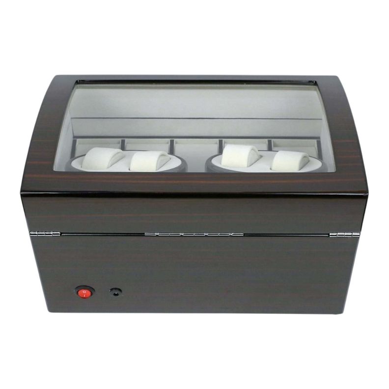 Caja Watch Winder Madera 4 + 5 Relojes Interior Terciopelo-5
