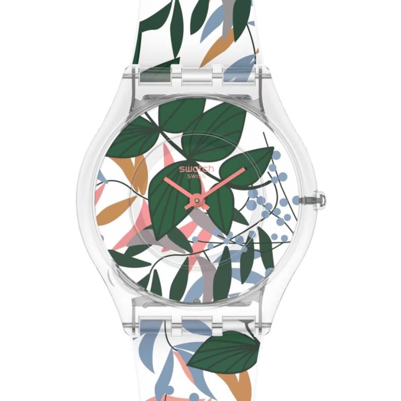 Reloj Unisex SWATCH LEAVES JUNGLE SS08K111 Blanco
