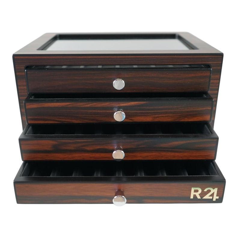 Caja de lujo Madera Ebano para 32 Lapiceras-2