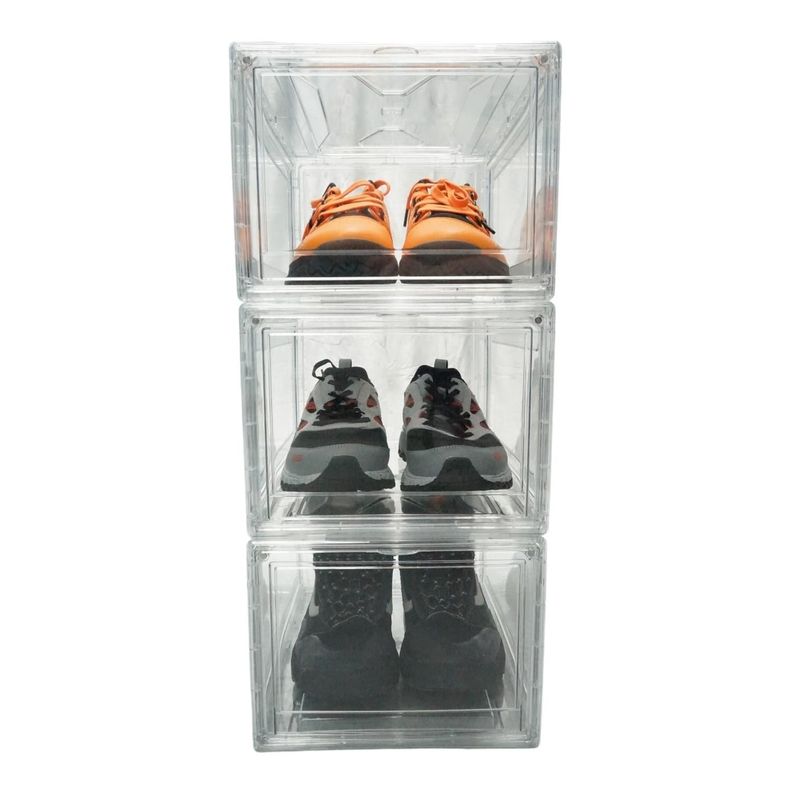 PACK 4 CAJAS ORGANIZADORA ZAPATO APILABLE PREMIUM CIERRE MAGNETICO-2