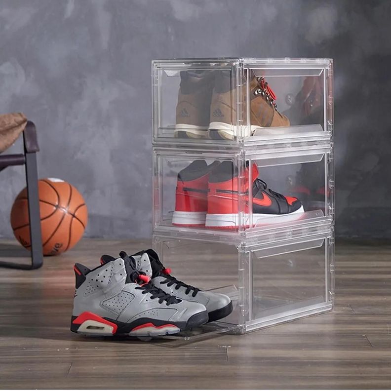 PACK 4 CAJAS ORGANIZADORA ZAPATO APILABLE PREMIUM CIERRE MAGNETICO-4