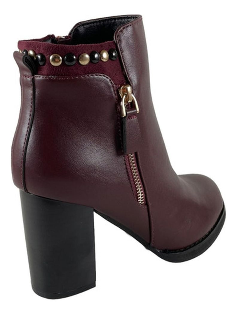 Botin Via Uno Burdeo Taco Cuero Pu-1