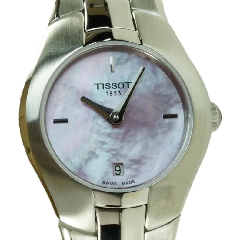 Reloj Tissot T-round Madre Perla Rosado Mujer Plateado