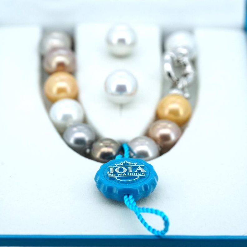 Set Collar Perlas + Aros Joia De Majorca Hecho En España-1