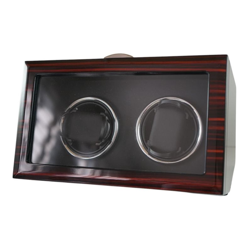 Caja Watch Winder Madera 2 Relojes Exhibidor Lujo-3