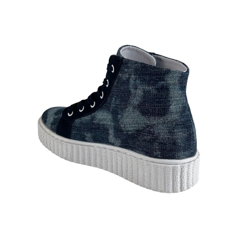 Zapatilla Wisdom Lona Azul Tipo Conv Plataforma-2