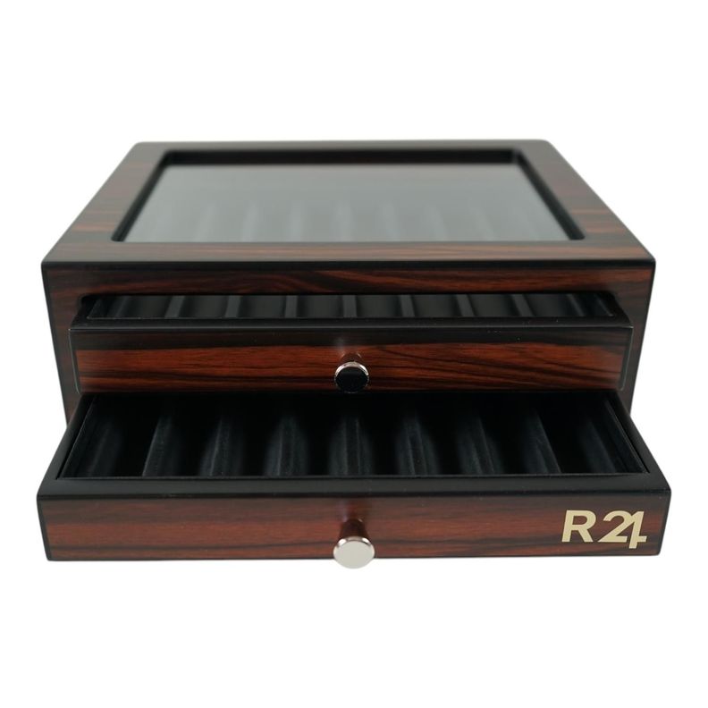 Caja de Lujo Madera Ebano para 16 Lapiceras-0