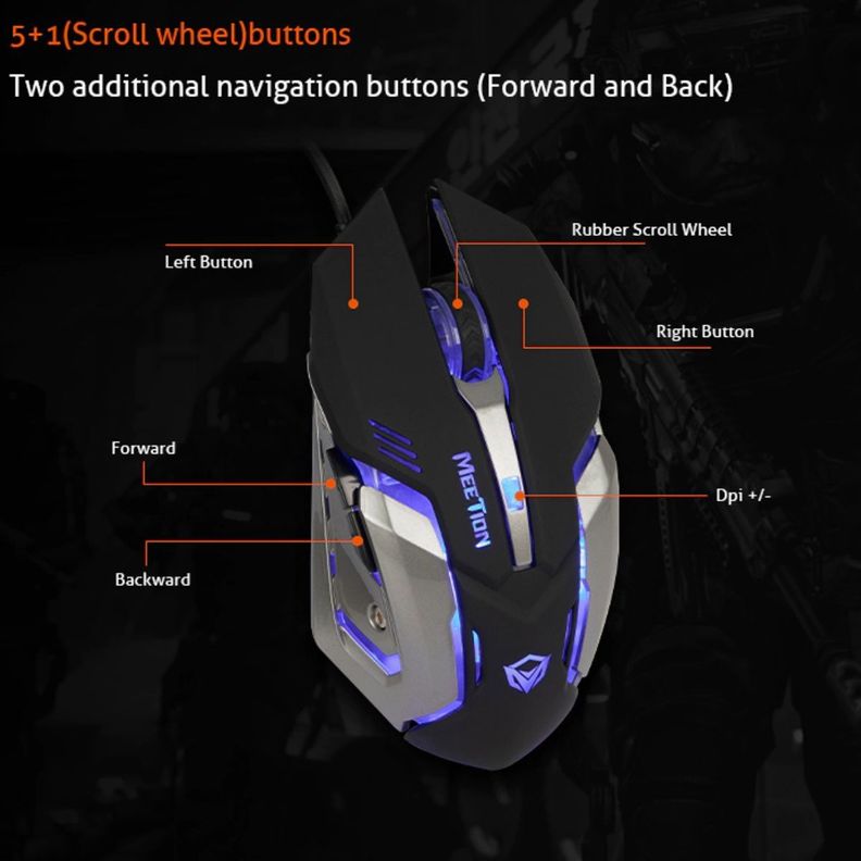 Mouse Gamer Con Cable Backlit MT-M915 - Meetion-6