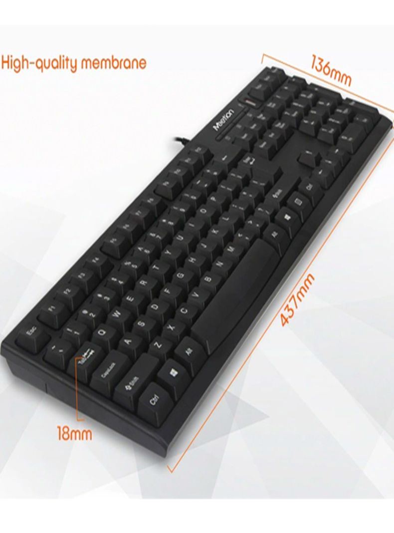 Teclado Con Cable Usb MT-K815 Español Con Hub Usb - Meetion-6