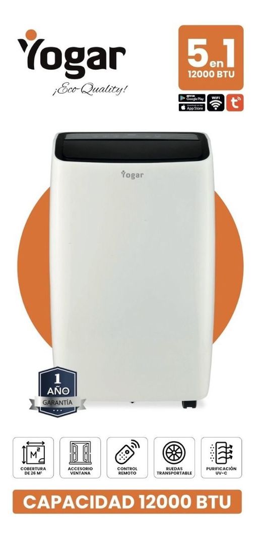 Aire Acondicionado Portátil 5en1 12000 Btu Frío Calor Yogar-2