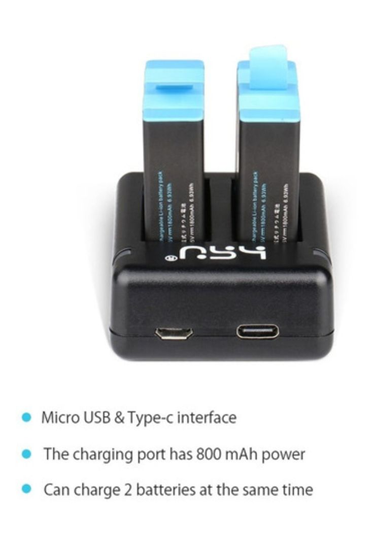 Cargador Batería Gopro Hero 10 Doble +cable-2