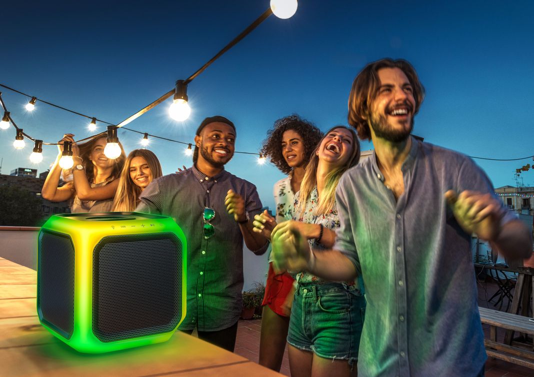 Parlante para Fiesta Karaoke Cubo Philips TAX7207 con 12 horas de batería, luz De Fiesta De 360°-5