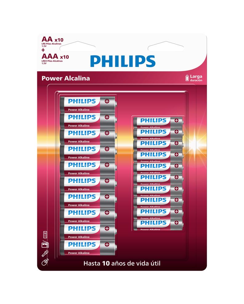 Pilas Alcalinas Blister AAx10 + AAAx10 Philips-0