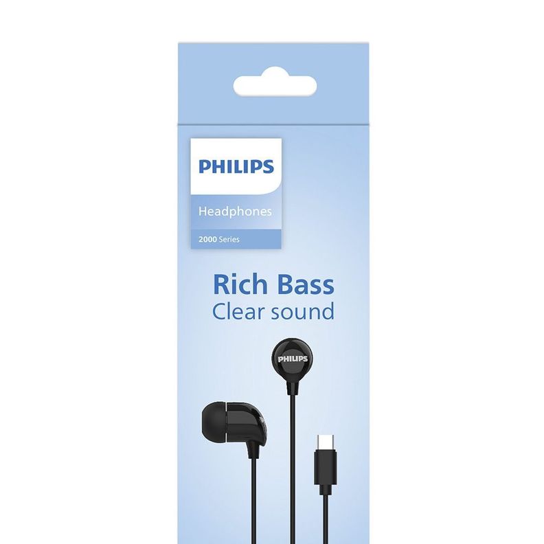 Audífono con Cable Tipo C Philips TAE2146 Negro-1