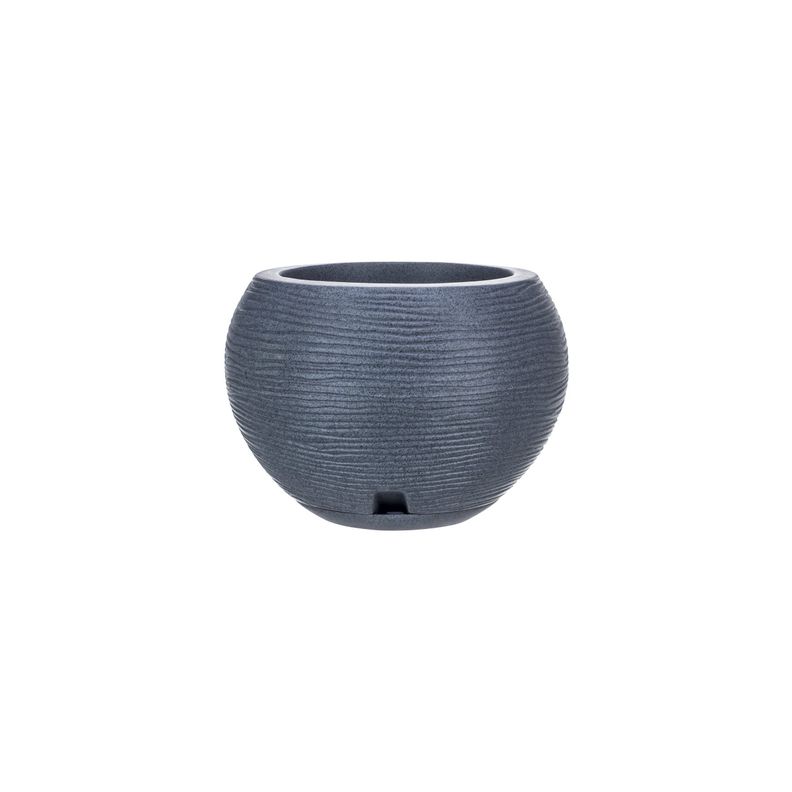 MACETERO FLORIDIS FLORENCIA GRAFITO 24CM CON PLATO
