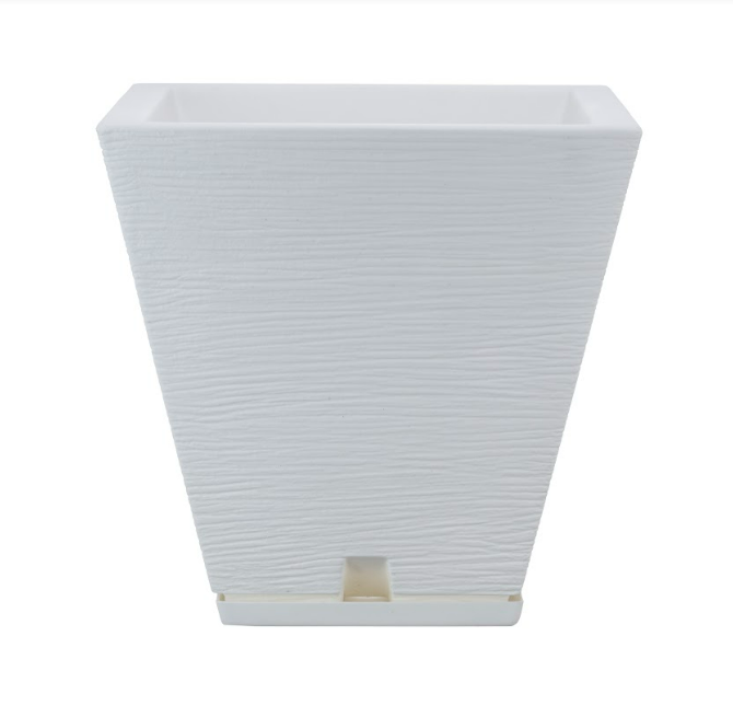 MACETERO FLORIDIS ZURIQUE BLANCO 34CM CON PLATO-0