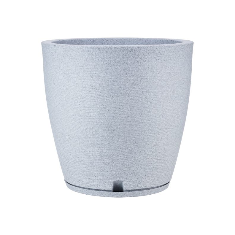 MACETERO FLORIDIS AMSTERDAM GRIS CLARO 45CM CON PLATO-1