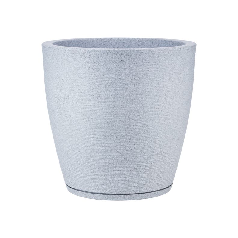 MACETERO FLORIDIS AMSTERDAM GRIS CLARO 45CM CON PLATO-0