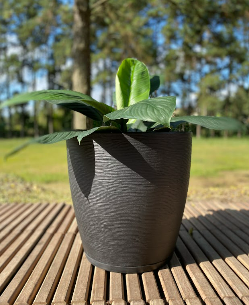 MACETERO FLORIDIS AMSTERDAM NEGRO 45CM CON PLATO-2