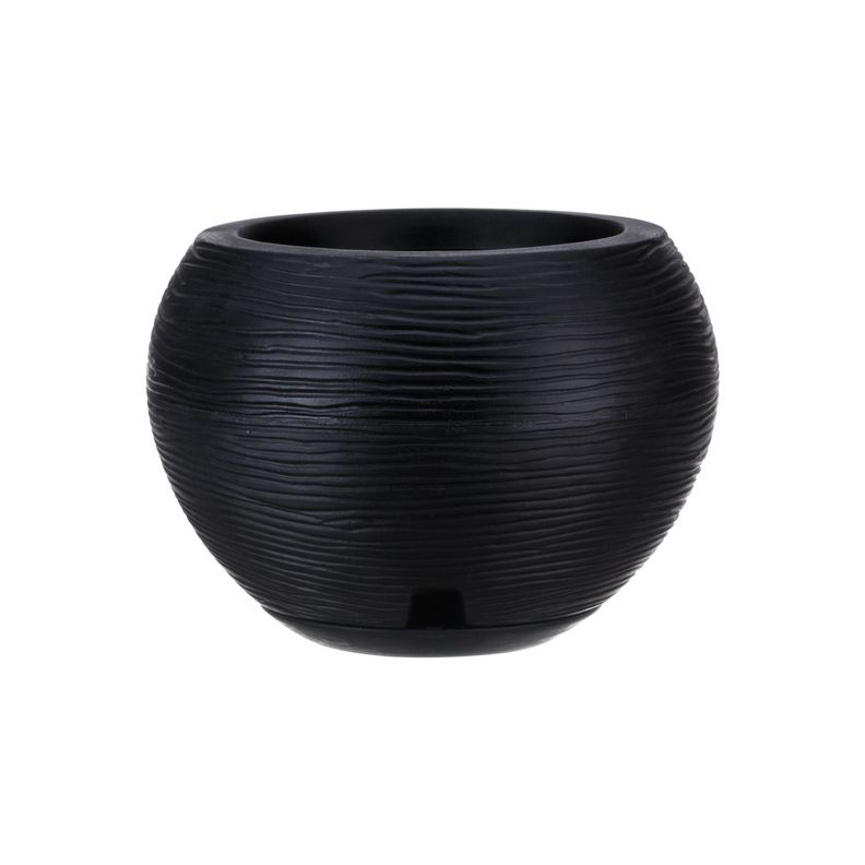 MACETERO FLORIDIS FLORENCIA NEGRO 24CM CON PLATO-0