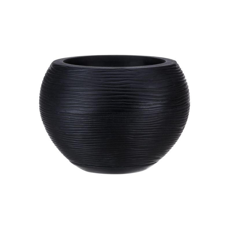 MACETERO FLORIDIS FLORENCIA NEGRO 24CM CON PLATO-1