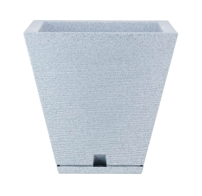 MACETERO FLORIDIS ZURIQUE GRIS CLARO 34CM CON PLATO-1