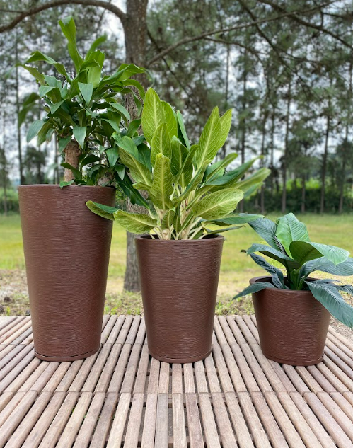 MACETERO FLORIDIS GENEBRA CAFE 80CM CON PLATO-4