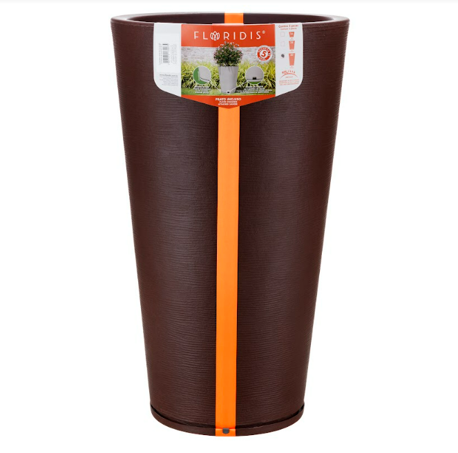 MACETERO FLORIDIS GENEBRA CAFE 80CM CON PLATO-2