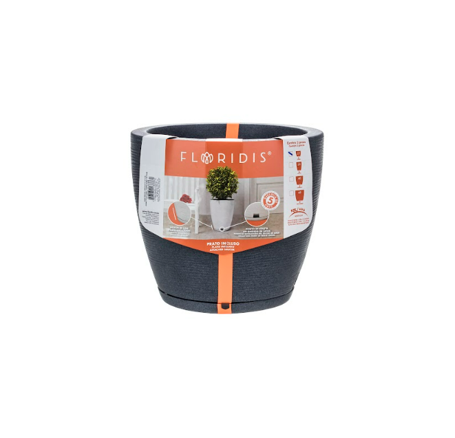 MACETERO FLORIDIS AMSTERDAM GRAFITO 28CM DE ALTO-1