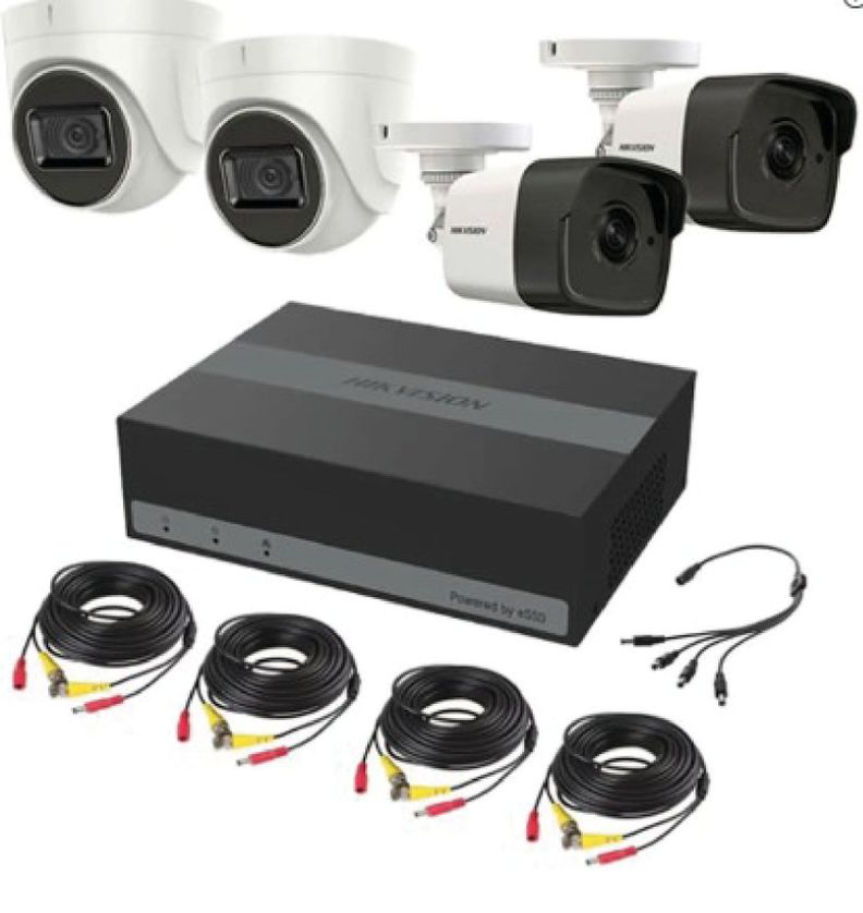 Kit Camaras de seguridad Turbo HD B/N con dvr, disco duro-0