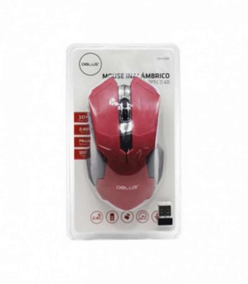 Mouse Inalambrico 2.4 Ghz 1000 Dpi Usb 4 Botones - Red-2