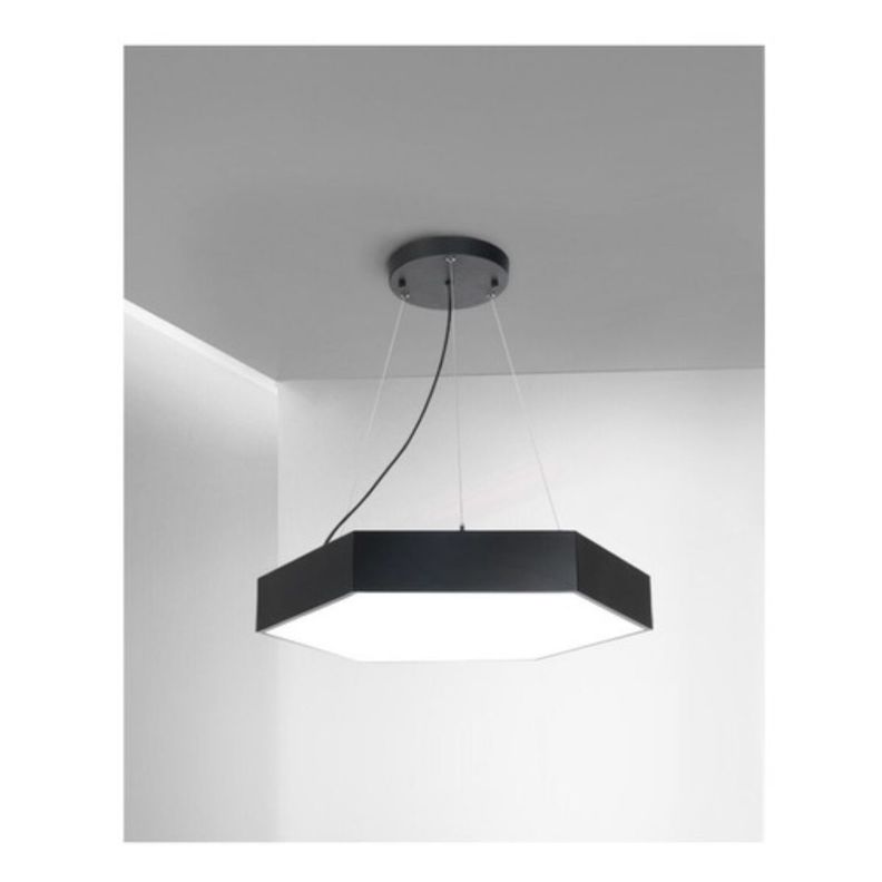 Lámpara Led Sobrepuesta Hexágono Colgante 60cm 48w Luz Fría-2